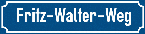Straßenschild Fritz-Walter-Weg