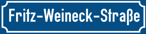 Straßenschild Fritz-Weineck-Straße zum kostenlosen Download