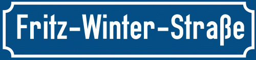 Straßenschild Fritz-Winter-Straße
