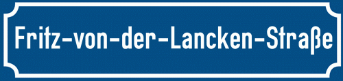 Straßenschild Fritz-von-der-Lancken-Straße