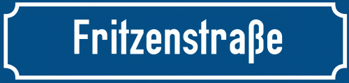Straßenschild Fritzenstraße