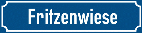 Straßenschild Fritzenwiese