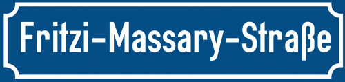 Straßenschild Fritzi-Massary-Straße zum kostenlosen Download