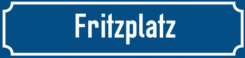 Straßenschild Fritzplatz