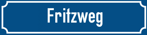 Straßenschild Fritzweg