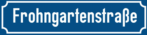 Straßenschild Frohngartenstraße zum kostenlosen Download