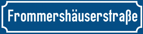 Straßenschild Frommershäuserstraße