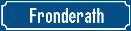 Straßenschild Fronderath zum kostenlosen Download