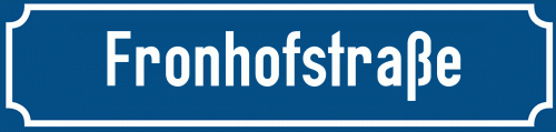 Straßenschild Fronhofstraße zum kostenlosen Download