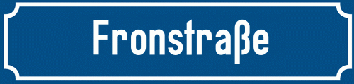 Straßenschild Fronstraße