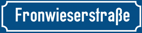 Straßenschild Fronwieserstraße
