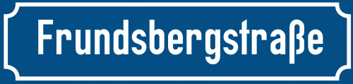 Straßenschild Frundsbergstraße zum kostenlosen Download