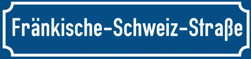 Straßenschild Fränkische-Schweiz-Straße zum kostenlosen Download