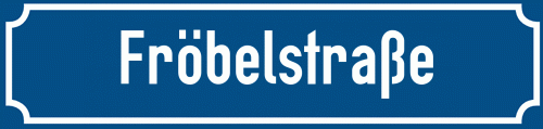 Straßenschild Fröbelstraße zum kostenlosen Download