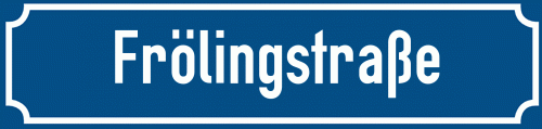 Straßenschild Frölingstraße