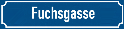 Straßenschild Fuchsgasse zum kostenlosen Download