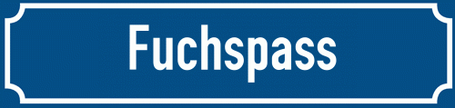 Straßenschild Fuchspass