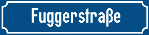 Straßenschild Fuggerstraße zum kostenlosen Download
