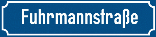 Straßenschild Fuhrmannstraße zum kostenlosen Download