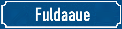 Straßenschild Fuldaaue