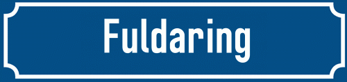 Straßenschild Fuldaring zum kostenlosen Download