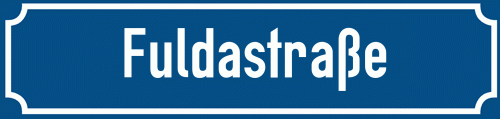 Straßenschild Fuldastraße zum kostenlosen Download