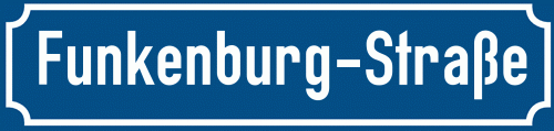 Straßenschild Funkenburg-Straße