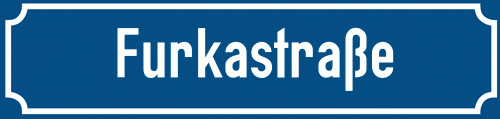 Straßenschild Furkastraße zum kostenlosen Download