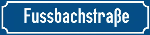 Straßenschild Fussbachstraße zum kostenlosen Download