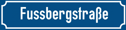 Straßenschild Fussbergstraße