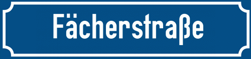 Straßenschild Fächerstraße