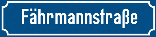 Straßenschild Fährmannstraße zum kostenlosen Download
