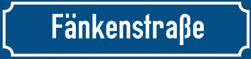 Straßenschild Fänkenstraße