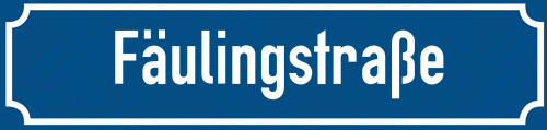 Straßenschild Fäulingstraße