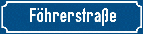 Straßenschild Föhrerstraße zum kostenlosen Download