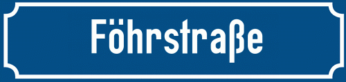 Straßenschild Föhrstraße zum kostenlosen Download