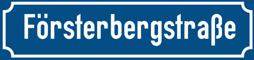 Straßenschild Försterbergstraße