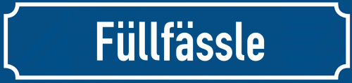 Straßenschild Füllfässle zum kostenlosen Download