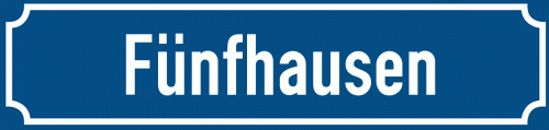 Straßenschild Fünfhausen