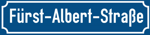 Straßenschild Fürst-Albert-Straße