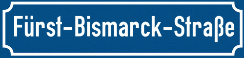 Straßenschild Fürst-Bismarck-Straße
