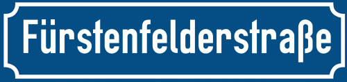 Straßenschild Fürstenfelderstraße zum kostenlosen Download