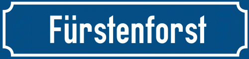 Straßenschild Fürstenforst zum kostenlosen Download