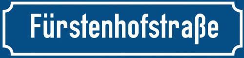 Straßenschild Fürstenhofstraße