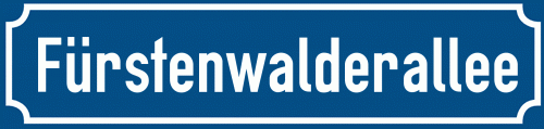 Straßenschild Fürstenwalderallee