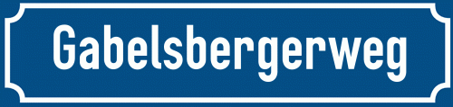 Straßenschild Gabelsbergerweg zum kostenlosen Download