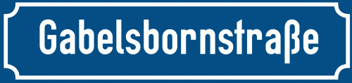 Straßenschild Gabelsbornstraße