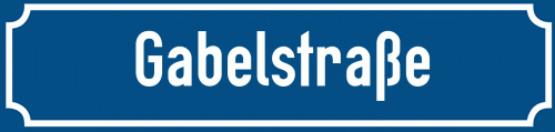 Straßenschild Gabelstraße