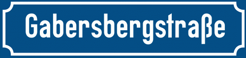 Straßenschild Gabersbergstraße zum kostenlosen Download