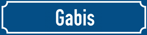 Straßenschild Gabis